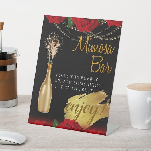 Signe De Table Brunch de mariée Rose turque rouge Mimosa Bar (In SItu)