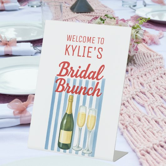 Signe De Table Brunch nuptial tendance bleu et rouge