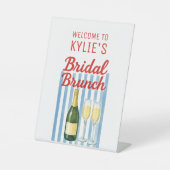 Signe De Table Brunch nuptial tendance bleu et rouge (Recto)
