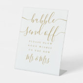 Signe De Table Bubble Envoyer Moderne Élégant Script Or (Recto)