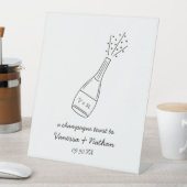 Signe De Table Bubbly Popping Champagne Bouteille Mariage Whimsic (In SItu)