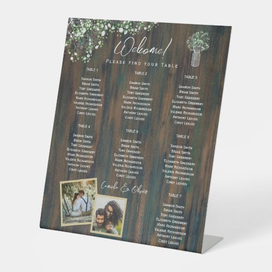 Signe De Table BUDGET 7 Tableau Sièges Rustiques Gypsophila (Recto)