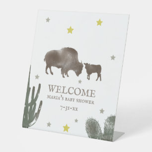 Signe De Table Buffalo Baby shower Cactus Bienvenue