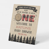 Signe De Table Buffle de forêt rustique Plaid Wild Un Baby shower (Recto)