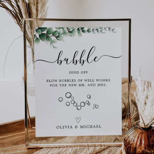 Signe De Table Bulle verdoyante Envoi, Signal Mariage,