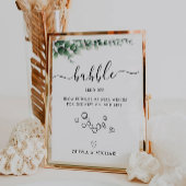 Signe De Table Bulle verdoyante Envoi, Signal Mariage,