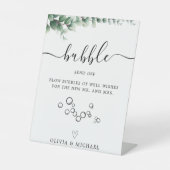 Signe De Table Bulle verdoyante Envoi, Signal Mariage, (Recto)