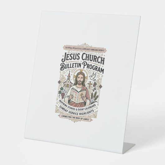 Signe De Table Bulletin de l'église de Jésus Programme Bulletin d (Recto)