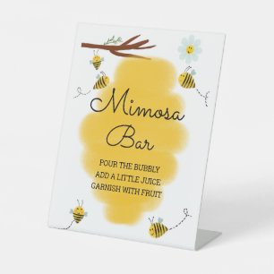 Signe De Table Bumble Bee Baby shower Mimosa Bear Sign