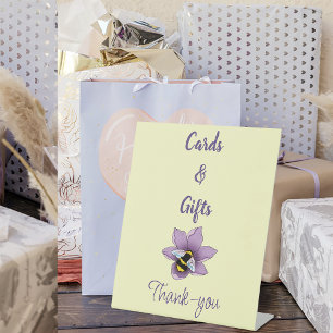 Signe De Table Bumblebee Lavender Fleurs Jaunes Cartes & Cadeaux