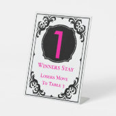 Signe De Table Bunco Elegant Pink Head Table Numéro Un (Recto)
