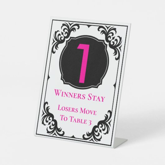Signe De Table Bunco Elegant Pink Head Table Numéro Un (Recto)