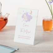 Signe De Table Bunny Dreams Baby shower violet (In SItu)