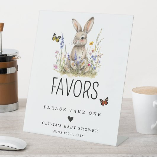 Signe De Table Bunny faveurs Sign (In SItu)