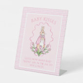 Signe De Table Bunny Rabbit rose Baisers Baby shower Jeu (Recto)