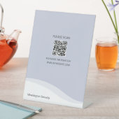 Signe De Table Bureau à code QR polyvalent Haut Signal bleu clair (In SItu)