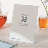 Signe De Table Bureau à code QR polyvalent Haut Signal tan (In SItu)