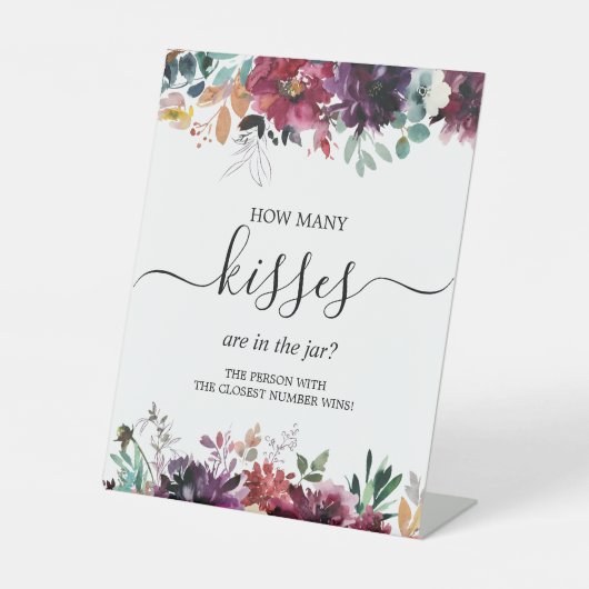 Signe De Table Burgundy Blush Combien De Baisers Sont Dans Le Jar (Recto)