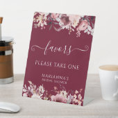 Signe De Table Burgundy Blush Floral  Bridal Shower Favors (In SItu)