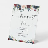 Signe De Table Burgundy et Navy Bouquet Bar (Recto)