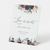 Signe De Table Burgundy et Navy Love Is Sweet Sign (Recto)