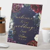 Signe De Table Burgundy Navy Bienvenue À Notre Mariage II (In SItu)