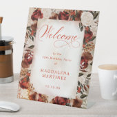 Signe De Table Burgundy Rose blanche 70e anniversaire Bienvenue (In SItu)