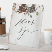 Signe De Table Burgundy Rose Floral Mariage livre d'hôtes (In SItu)