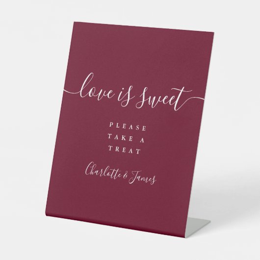 Signe De Table Burgundy Signature Script L'amour est doux Faveur (Recto)
