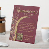 Signe De Table Burgundy Wildflowers Honeymoon Fund QR Code (In SItu)