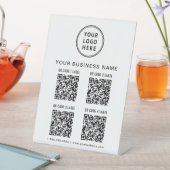 Signe De Table Business Logo 4 QR Codes (In SItu)