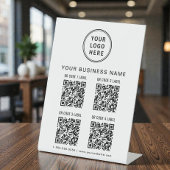 Signe De Table Business Logo 4 QR Codes