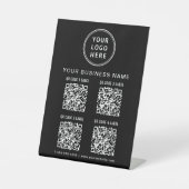 Signe De Table Business Logo 4 QR Codes Black (Recto)
