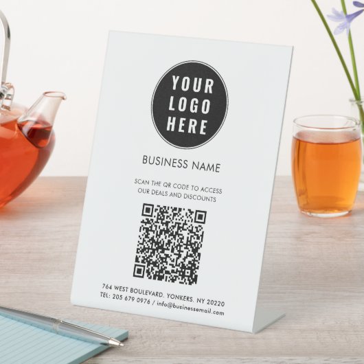 Signe De Table Business Logo and QR Code Custom (In SItu)