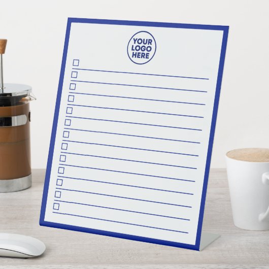 Signe De Table Business Logo Blue To Do List Dry Erase Board (In SItu)