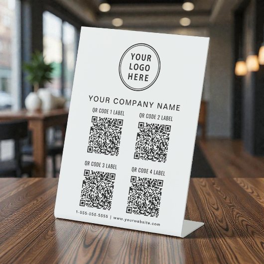 Signe De Table Business Logo Create Your 4 QR Codes