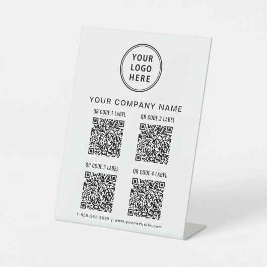 Signe De Table Business Logo Create Your 4 QR Codes (Recto)