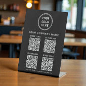 Signe De Table Business Logo Create Your 4 QR Codes Black