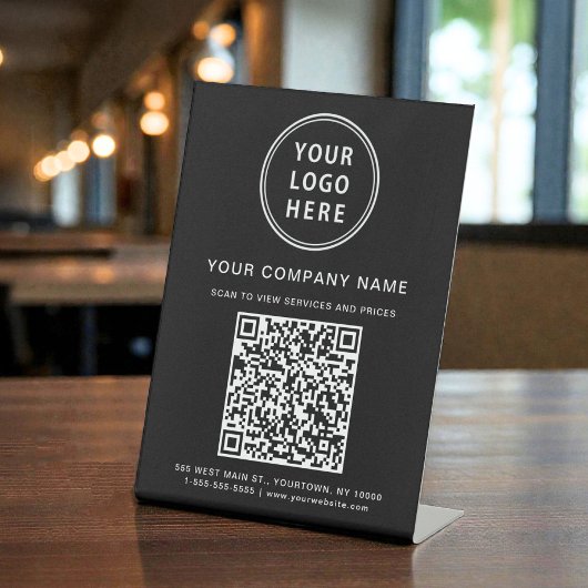 Signe De Table Business Logo Create Your QR Code Black