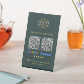 Signe De Table Business Logo Google & Facebook Reviews QR Code (In SItu)