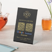 Signe De Table Business Logo Google & Facebook Reviews QR Code Pe (In SItu)