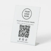 Signe De Table Business Logo QR Code Social Media (Recto)