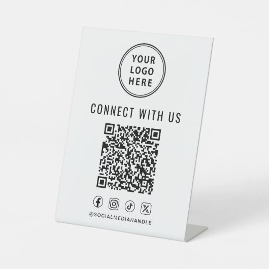 Signe De Table Business Logo QR Code Tabletop (Recto)