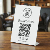 Signe De Table Business Logo QR Code Tabletop