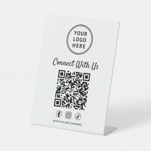 Signe De Table Business Logo QR Code Tabletop (Recto)