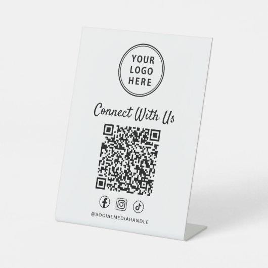 Signe De Table Business Logo QR Code Tabletop (Recto)