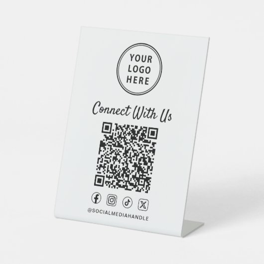 Signe De Table Business Logo QR Code Tabletop (Recto)