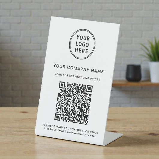 Signe De Table Business Logo Scan Me Create Your QR Code