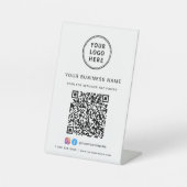 Signe De Table Business Logo Scan Me QR Code (Recto)