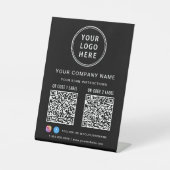 Signe De Table Business Logo Social Media Create 2 QR Codes (Recto)